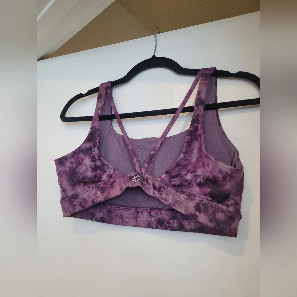 Athleta Exhale Purple Tie Dye Sports Bra Small - Picture 4 of 9